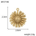 Detailed view of a golden flower pendant with dimensions 2.3cm by 2.0cm and weight 2.8g - Sunflower Style (BP3719B)