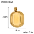 Detailansicht des 2,0 cm Edelstahl-Sternanhängers in Gold mit Maßen und Gewicht - Goldener Abgerundeter Rechteck Glatter Anhänger (BP000037BW0)