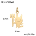 Golden stainless steel devil pendant charm with size dimensions and weight info - Gold Little Devil (AP34570D0W0)