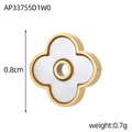 Vista macro del colgante de trébol de 0,8 cm con nácar blanco y borde de metal dorado - Estilo Trébol de Cuatro Hojas(AP33755D1W0)