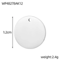 Gepolijste zilveren roestvrijstalen ronde hanger met een diameter van 1,2 cm en gewicht - Diameter 1,2 cm / Zilver Stijl (WP48278AK12)