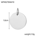 Ciondolo circolare in acciaio inossidabile argento lucido da 1,0 cm per creare gioielli - Wp48278aw10 (con Anello Per Appendere)