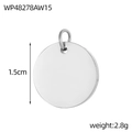 Ciondolo tondo in acciaio inossidabile lucidato con diametro 1,5 cm e peso 2,8 g - Wp48278aw15 (con Anello Per Appendere)