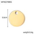 Vista dettagliata del ciondolo tondo in acciaio inossidabile dorato 0,6 cm con misure - Oro 6mm (WP48278BK6)