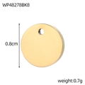 Dettaglio del ciondolo tondo in acciaio inossidabile dorato da 8mm con foro - Oro 8mm (WP48278BK8)