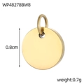 Ciondolo a disco rotondo da 8mm in acciaio inossidabile dorato per gioielli fai-da-te - Wp48278bw8 (con Anello Per Appendere)