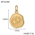 Macro-opname van de gouden oog hanger van roestvrij staal met onregelmatige afmetingen - Onregelmatige Oogreliëf (BP1625B0)