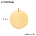 Pendente tondo lucido da 2,0 cm in acciaio inossidabile dorato con anello per gioielli - Wp48278bw20 (con Anello Per Appendere)