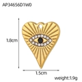 Detalle de colgante de corazón dorado con ojo turco y diamantes de imitación blancos - Estilo Corazón Ojo Turco(AP34656D1W0)