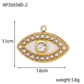 Detalle del colgante de ojo turco con dimensiones 1,1x1,6 cm e incrustación de strass - Estilo de Strass en Forma de Ojo(AP35658D-2)