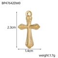 Detailed view of vintage gold cross pendant with dimensions and weight specifications - Gold Vintage Relief Textured Cross Pendant (BP47642DW0)