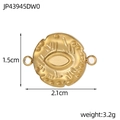Detail eines 1,5 cm goldenen Edelstahl-Amuletts mit bösem Auge für die Schmuckherstellung - Relief Auge Muster Unregelmäßiger Anhänger (JP43945DW0)