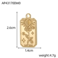 Detailansicht des Lovers-Tarot-Anhängers mit 2,6 cm Höhe und 1,4 cm Breite Details - Gold Liebhaber Rose Stil (AP43170DW0)