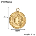 Detailed close-up of 1.8cm golden geometric heart charm with radial patterns and top ring - Gold Abstract Texture Round Style (JP43946DW0)