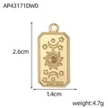 Detailansicht der Sonnen-Tarot-Anhänger Abmessungen 2.6cm x 1.4cm aus goldfarbenem Stahl - Gold Sonne Mond Sterne Stil (AP43171DW0)