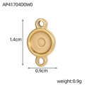 Macro-detail van de 1,4 cm gouden geometrische hangerconnector voor het maken van sieraden - Ronde Dubbele Ringbasis (AP41704D0W0)