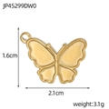 Detailed view of a golden butterfly pendant with dimensions 1.6cm and weight 3.1g - Gold Enameled Butterfly Style (JP45299DW0)