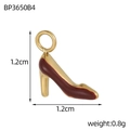 Macro detail of high heel pendant in gold and red enamel with 1.2cm x 1.2cm dimensions - Red High Heel Style (BP3650B4)