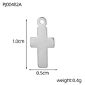 Silver stainless steel cross charm with dimensions and weight for DIY jewelry making - Silver Small DIY Cross Accessory (PJ00482A)