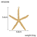 Detailed size view of a golden starfish pendant measuring 5.6cm by 4.8cm with weight - Starfish Style (HP2839B)