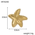 Detailed view of a 0.9cm gold starfish pendant in stainless steel with textured finish - Starfish Style (HP3929D)