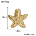 Detail of gold starfish pendant showing dimensions 1.0cm and weight 1.4g for DIY jewelry - Starfish Style (HP3930D)