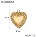 Vista detallada de un colgante de corazón dorado con dimensiones 1,3 cm y peso 1,6 g - Estilo Corazón de Puntos (AP40006D0W0)
