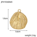 Golden seashell pendant detail showing 1.9cm height and 1.6cm width dimensions - Shell Style (JP41936DW0)