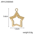 Détail d'un pendentif en forme d'étoile dorée avec dimensions 1,4 cm et poids 0,8 g - Style Étoile Relief Grainé (AP41259D0W0)