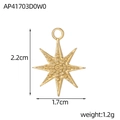 Vue macro du pendentif étoile dorée montrant les dimensions 2,2 cm hauteur et 1,7 cm largeur - Style Étoile Octogonale (AP41703D0W0)