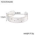 Set bracciale a polsino multistrato irregolare argento con pietre di zircone - Martellato Cinque Strati Zircone (FZ35393A2A0) / Argento