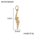 Detailed view of lightning bolt charm with dimensions 1.6cm by 0.4cm and textured gold finish - Lightning Shape (AP34910D0W0)