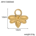Détail macro d'un pendentif abeille doré de 1cm montrant les dimensions exactes - Style Abeille Or Brillant (AP41720D0W0)