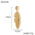 Detailed view of golden feather pendant with dimensions 2.0cm by 0.7cm and texture - Golden Feather Style(BP2444B)