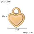 Tableau des tailles détaillé pour pendentif cœur doré montrant 1,2cm de haut et 1,1cm de large - Style Cœur Texturé (JP41947DW1)