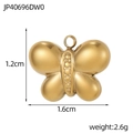 Detail view of a 3D golden butterfly charm with 1.6cm width and 1.2cm height specifications - Gold Butterfly Style (JP40696DW0)
