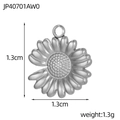 Macro shot of stainless steel daisy charm with 1.3cm size and 1.3g weight details - Silver Daisy Style (JP40701AW0)
