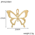 Macro view of a 2.1x2.6cm gold butterfly charm with hollow wings and detailed texture - Gold Hollow Butterfly Style (JP41621DW1)