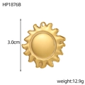 Detailweergave van een gouden zonnehanger van 3,0 cm met golvende stralen - Zonvorm Stijl (HP1876B)