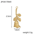 Detailed size view of a 2.5cm gold rose pendant with dimensions and weight specs - Gold Rose Flower Style (JP43617DW0)