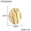 Goldener unregelmäßiger ovaler Anhänger mit Wasserwellenstruktur in 3,8 cm x 3,0 cm - Wasserrippel Textur Unregelmäßiges Oval (XP20304D0W0)