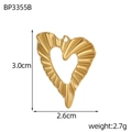 Golden heart pendant with 3D wrinkled texture and dimensions 3.0cm by 2.6cm - 3D Pleated Heart Style (BP3355B)