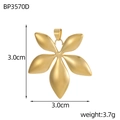 Macro shot of 3cm golden five-petal flower pendant with matte finish and bail detail - Matte Frosted Flower Style (BP3570D)