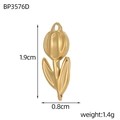 Polished gold tulip pendant detail with size dimensions 1.9cm height and 0.8cm width - Tulip Flower Style (BP3576D)