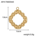 Detailed view of hollow geometric gold pendant with 1.9cm x 1.6cm dimensions and 0.8g weight - Gold Square Chain Link Pendant (AP41780D0W0)