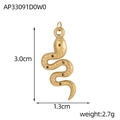 Macro view of gold-plated snake pendant with brushed texture and scale details - Snake Style (AP33091D0W0)