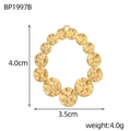 Detailed size specifications for gold baroque gear pendant with hammered texture finish - Gold Hammered Round Pendant (BP1997B)