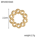 Detail view of 2.2cm hollow gold wave pendant showing intricate interwoven texture - Gold Celtic Knot Ring Pendant (BP44901DW0)