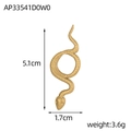 Detailed view of snake-shaped golden pendant with textured scales and 5.1cm height - Snake Accessory (AP33541D0W0)