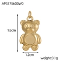 Detailed view of a gold bear pendant showing dimensions 1.8cm by 1.2cm and weight of 3.1g - Gold Bear Shape (AP33756D0W0)